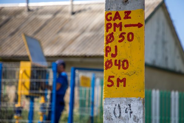 Unul dintre cele trei noi puncte de reglare-măsurare a gazelor naturale de tip dulap, care au fost recent instalate în localitatea Cazangic din raionul Leova